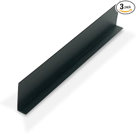 Outwater Plastics 1441-Bk Black 3/8 Inch X 1-1/4 Inch X 3/64 (.047) Inch Thick Styrene Plastic Angle Moulding 48 Inch Lengths (Pack of 3)