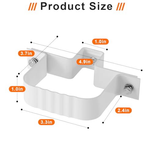 6-Pack Downspout Straps 2x3 & Wall Brackets, White | Home Repair - Image 3