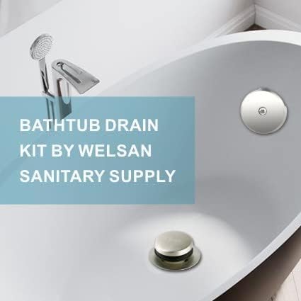 Brushed Nickel Tub Drain,Single Hole Overflow - Image 4