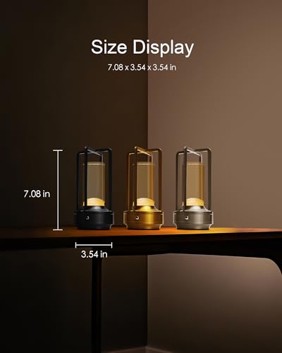Set of 2 Cordless Table Lamps Rechargeable LED Desk Lamps Gold - Image 5