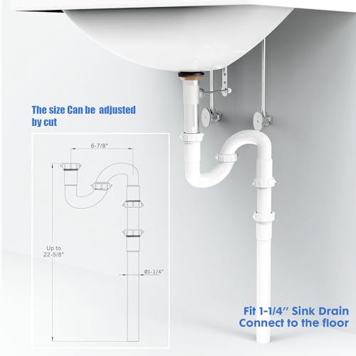 Bathroom Sink Drain Kit,1-1/4” P Trap or S Trap Plumbing | Home Repair - Image 5