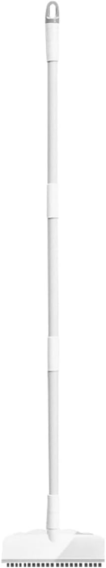 Floor Scrub Brush with Squeegee Long Handle Hard Bristles 2-in-1 Bathroom and Tile Cleaning Scrubbing Brush for Shower and Floor Maintenance
