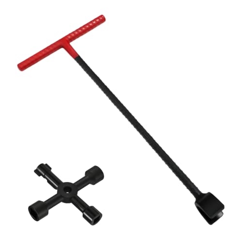 17 Inch Water Meter Key with 4-Way Utility Key T-Handle & U-Head - Image 2