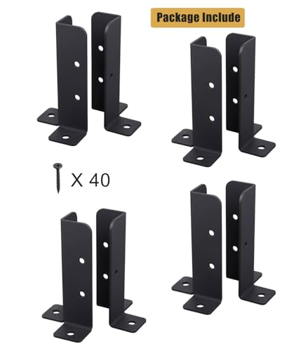 8 Pcs Wood Posts Base for Deck Plate Pergola Brackets Fence Kit - Image 7