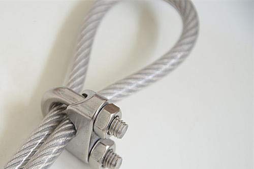 1/16” M2 Stainless Steel Wire Rope Cable Clip Clamp with M2 Stainless Steel Thimble Suitable for 1/16” Wire Rope, Pack of 20