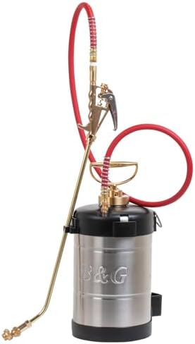 B&G - Primeline 1 Gallon Stainless Steel Sprayer (N124-CC-18) - Extenda-Ban Valve - 18" Brass Extension - 4-Way Crack & Crevice Tip - Durable, Precise, Field Repairable