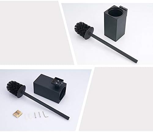 Steel Brush Black Bathroom Cleaning Brush Holder with Brush Wall Mount
