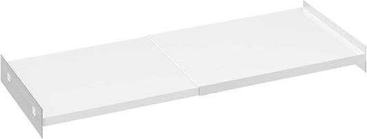 Expandable Closet Shelves, 1 Pack Adjustable Metal Closet Organizers and Storage Shelves for Wardrobe, Kitchen Pantry, Shoe Rack, (White,11.8" D x 26"-38" W,1PCS)