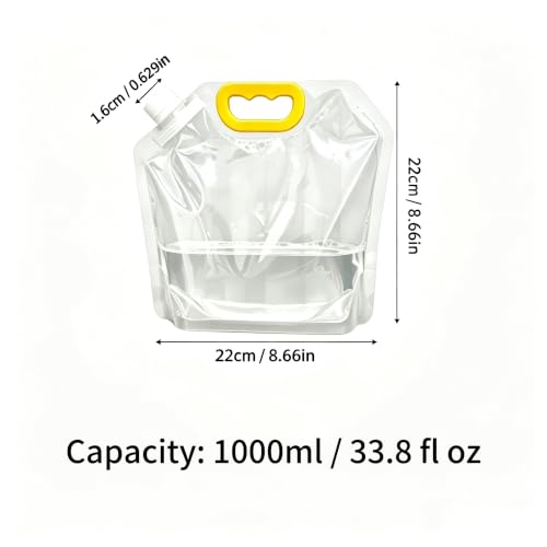 15 Pack Collapsible Water Bags, 1L Clear Portable Water - Image 3
