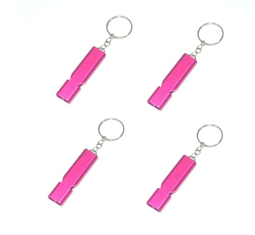 4Pcs Pink Aluminum Alloy Whistle Camping Supplies Double - Image 2