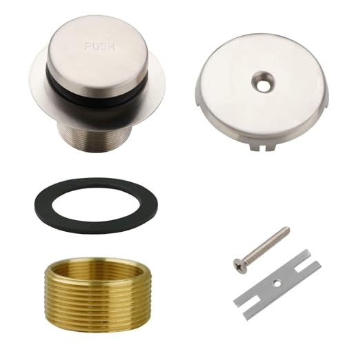 Brushed Nickel Tub Drain,Single Hole Overflow - Image 2