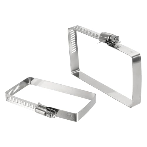 uxcell 2Pcs 304 Stainless Steel Rectangular Hose Clamp | Hand Tools - Image 2