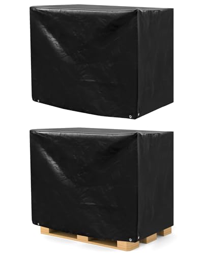 QWORK Pallet Cover, 2 Pack Heavy Duty Outdoor PE Waterproof - Image 2