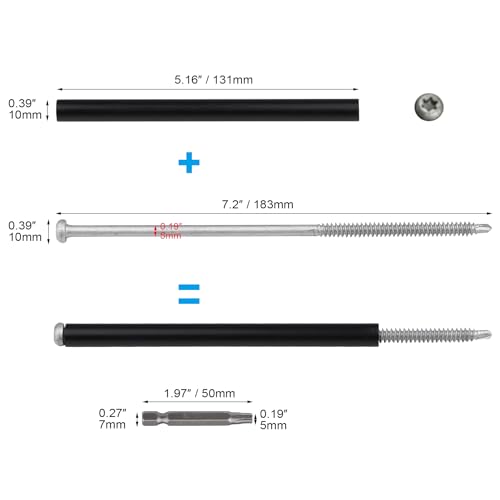 10 Pieces 7" Gutter Screws with Ferrules and Driving Tool - Image 3
