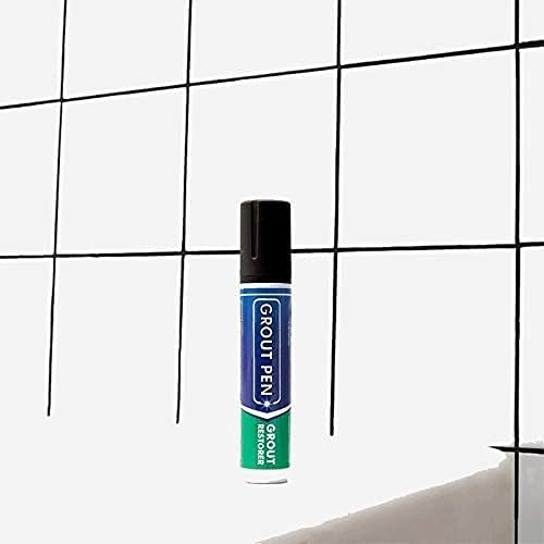 Grout Pen Tile Paint Marker: Black Wide 15mm with 5 Pack Replacement Tips - Waterproof Grout Colorant and Sealer Pen to Renew, Repair, and Refresh Tile Grout - Cleaner Coating Stain Pens