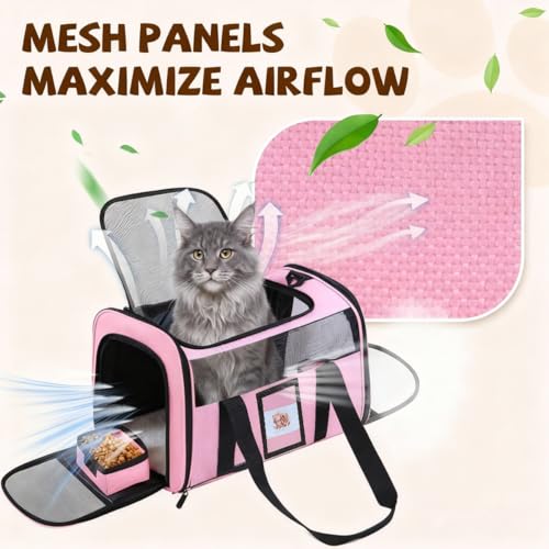 Soft Cat Carrier (Up to 16 Lbs),Small Dog Bag Soft-Sided - Image 5