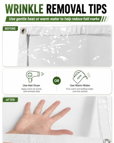 Clear Vinyl Enclosure Tarp, 12 Mil Waterproof with Grommets - Image 6