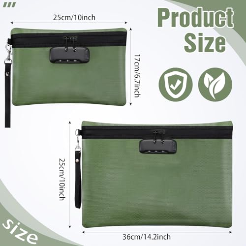 Nezyo 2 Pcs Fireproof Document Bag with Lock, Waterproof Money - Image 4