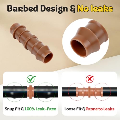 1/2" Drip Irrigation Barbed Coupling Fitting, 25 Pack Drip - Image 5