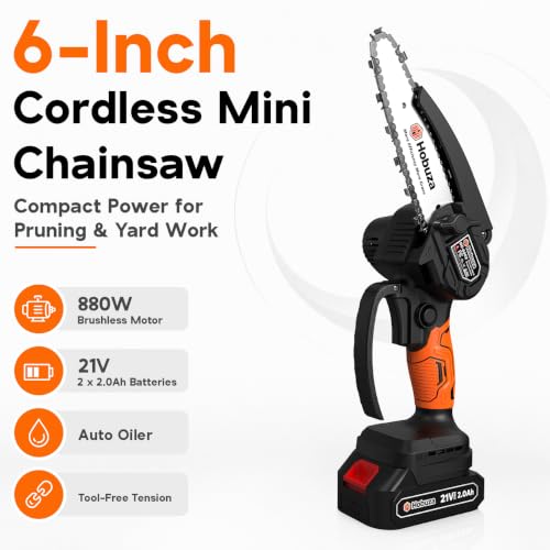 HOBUZA 6 Inch Brushless Mini Chainsaw, Lightweight - Image 3