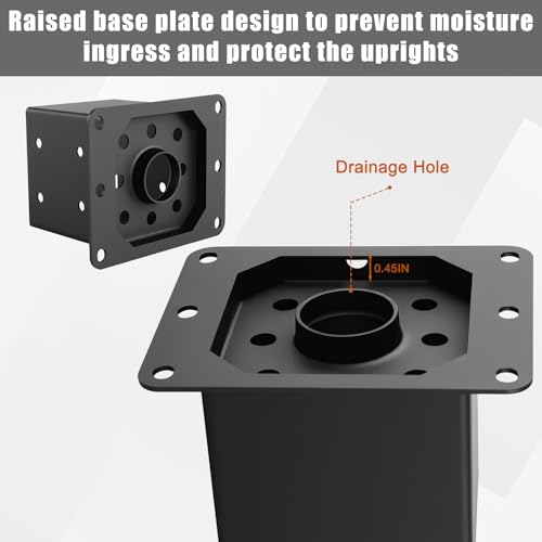 4x4 Post Base Brackets 8 Pcs Deck Post Base (Inner Size:3.6" x - Image 6