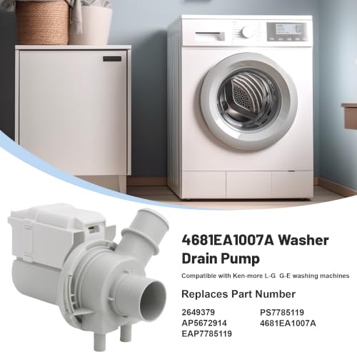 4681EA1007A Washer Drain Pump Assembly Compatible with L-G - Image 6