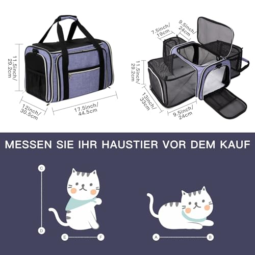 Cat Carrier Bag,Airline Approved Pet Carrier Soft Side Pet - Image 3