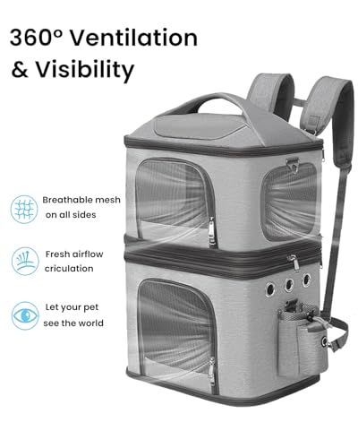 HOVONO Detachable Double Cat Backpack Carrier for 2 Pets - Image 5
