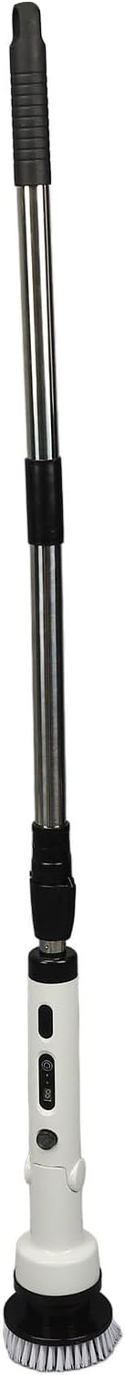Electric Spin Scrubber, Handheld Cordless Powerful Cleaning Brush with Replaceable Brush Heads and Detachable Retractable Handle for Bathroom Tile Floor