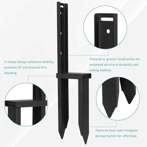 2PcsFence Post Repair Kit, Ground Spike Anchor - Image 4