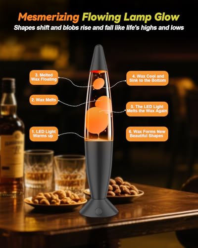 17 Color Changing Lava Lamp, 13.5" Dimmable Motion Light - Image 3