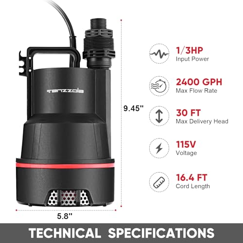 Sump Pump Submersible Utility Water Pump Thermoplastic - Image 3