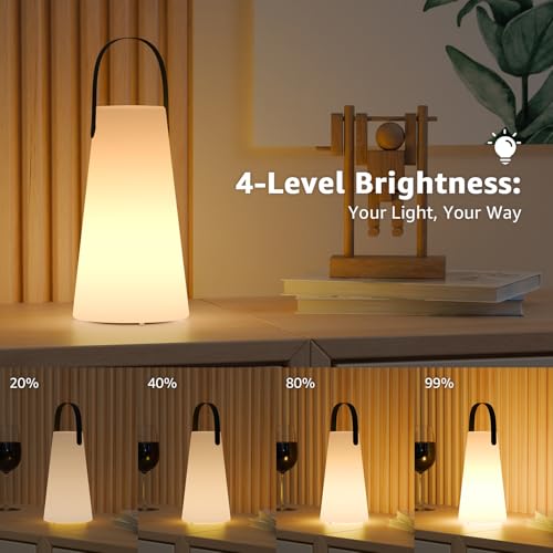 2 Pack Outdoor Lanterns Rechargeable Cordless Table Lamp with RGB - Image 4