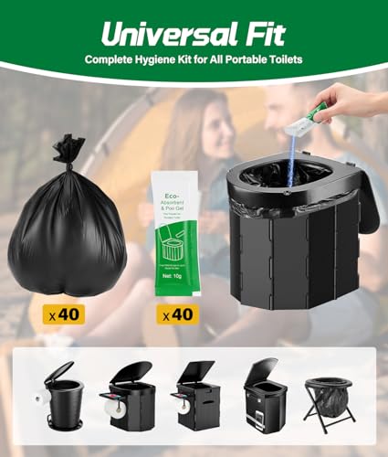 40 Portable Toilet Bags with 40 Poo Gel Set - Image 6