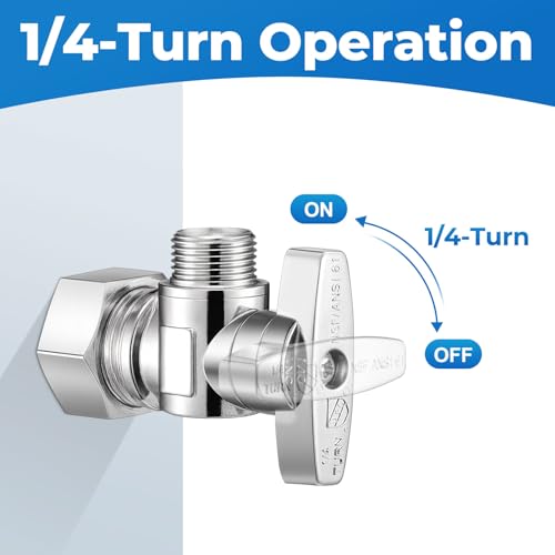1 Pack Angle Stop Valve,1/4 Turn Water Shut Off Valves - Image 4