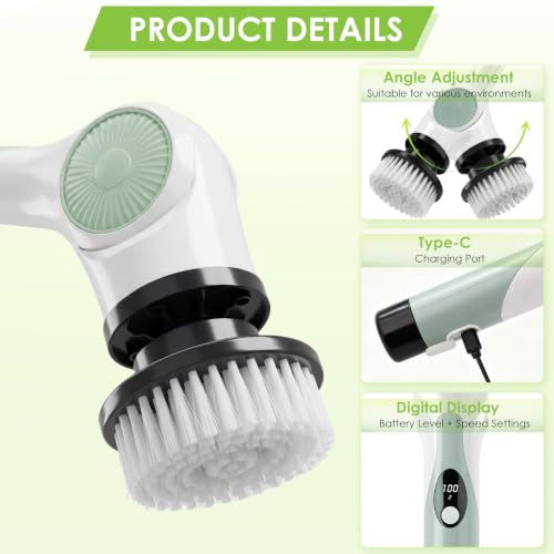 Cordless Electric Spin Scrubber with 10 Replaceable Heads - Image 6