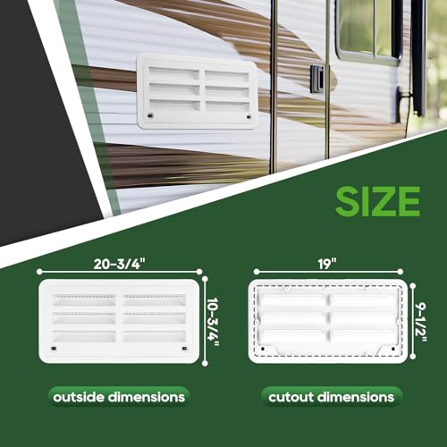 RVGUARD RV Refrigerator Vent 20-3/4"W x 10-3/4"H White - Image 4