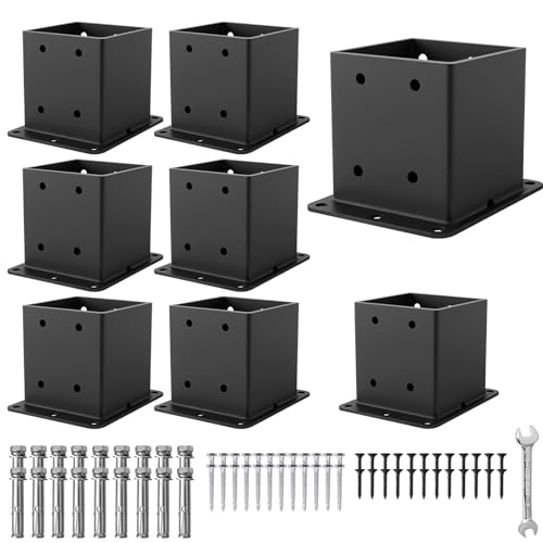 4x4 Post Base Brackets 8 Pcs Deck Post Base (Inner Size:3.6" x - Image 2