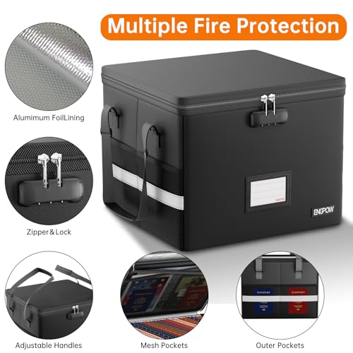 ENGPOW 5200°F Fireproof Document Box with Lock, Heat - Image 7