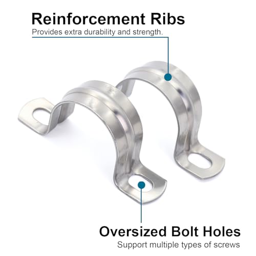 SS304 Conduit Clamps 1 Inch, 2-holes Pipe Bracket U Clamp | Hand Tools - Image 4