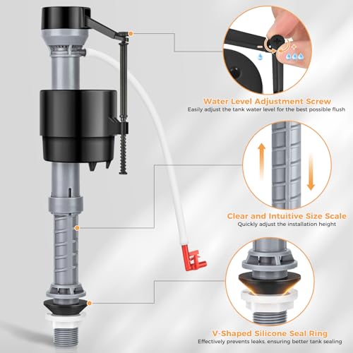 Universal Toilet Flusher Replacement Kit, Fill Valve - Image 5