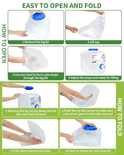 2 Pack 5.3 Gallon Collapsible Water Container Camping - Image 6