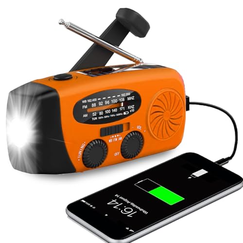 Emergency Hand Crank Radio with LED Flashlight, AM/FM NOAA - Image 2