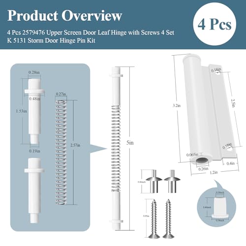 2579476 Upper Screen Door Hinge Leaf Kit Fit for Andersen - Image 3