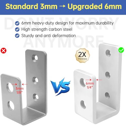 Heavy-Duty 2x4 Door Barricade Brackets 1/4" U-Shaped Hook - Image 4