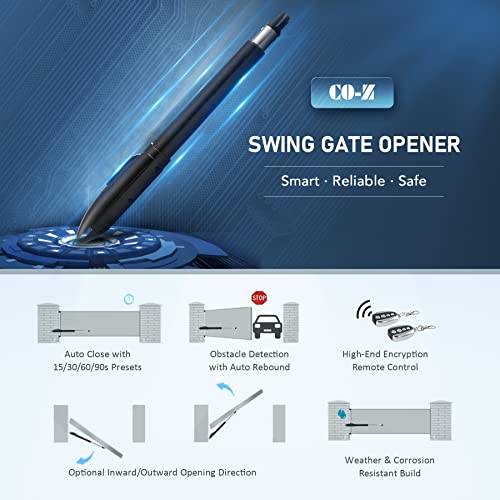 CO-Z Automatic Swing Gate Opener Kit, Electric Gate Opener - Image 5