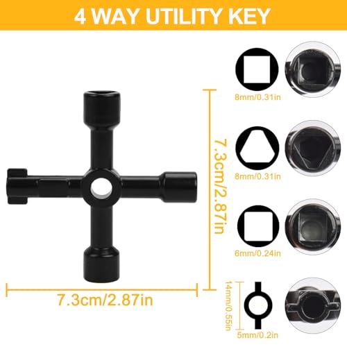17" Main Water Meter Shut-Off Tool with 4-Way Utility Key - Image 4