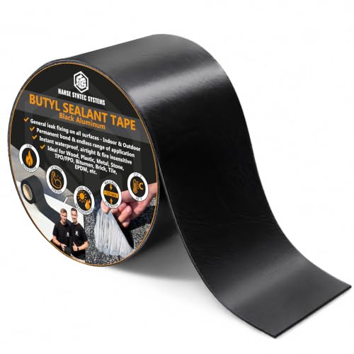 HSS Butyl Sealant Tape, 4 Inch x 50 Foot RV Roof Tape Black - Image 2