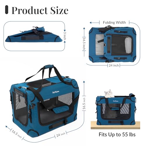 Extra Large Cat Carrier for 2 Cats, Collapsible Soft Sided - Image 6