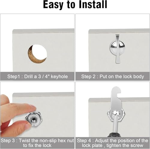 1-1/8" 3Pcs RV Locks for Storage Door, Compartment Door - Image 5